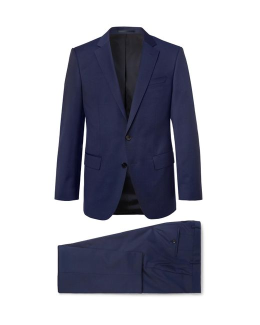 BOSS by Hugo Boss Blue Navy Huge/genius Slim-fit Super 120s Virgin Wool Suit for men