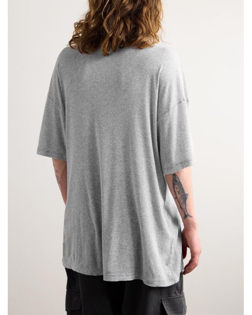 ERL Gray Distressed Printed Cotton-jersey T-shirt for men