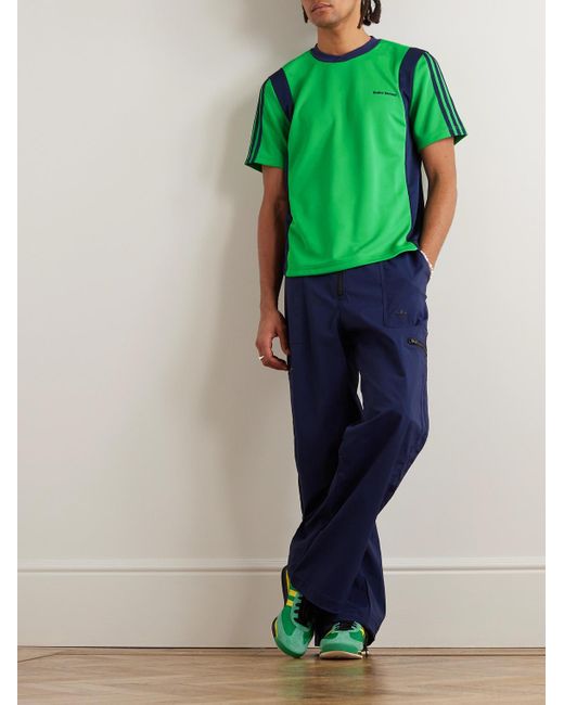 Wales Bonner T-shirt in jersey stretch riciclato con righe in fettuccia di Adidas Originals in Green da Uomo