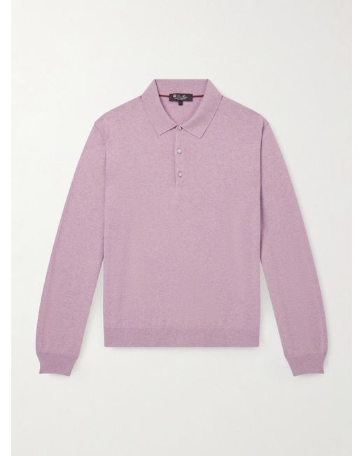 Loro Piana Pullover aus Kaschmir mit Polokragen in Pink für Herren