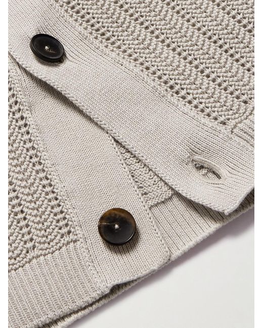 Mr P. White Pointelle-Knit Cotton Shirt for men