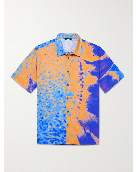 Msftsrep Blue Printed Cotton Shirt for men