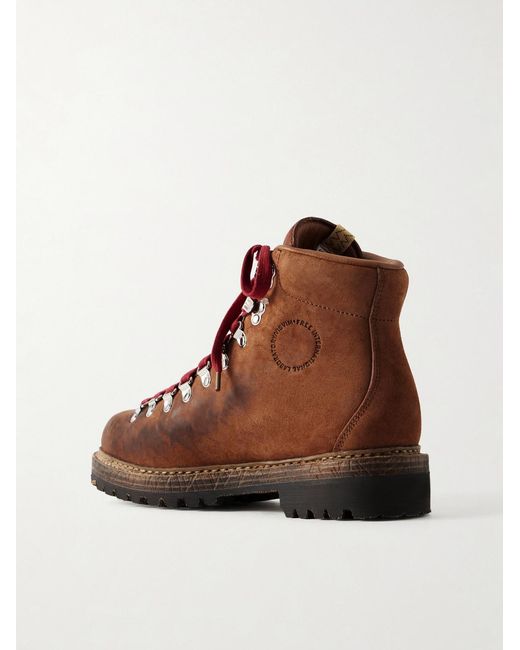 Visvim Brown Whymper Folk Distressed Leather Lace-Up Boots for men