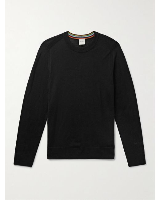 Paul Smith Black Slim-fit Merino Wool Sweater for men