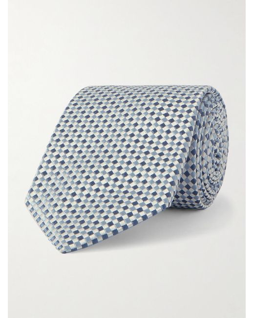 Cravatta in seta jacquard a quadri di Richard James in Blue da Uomo