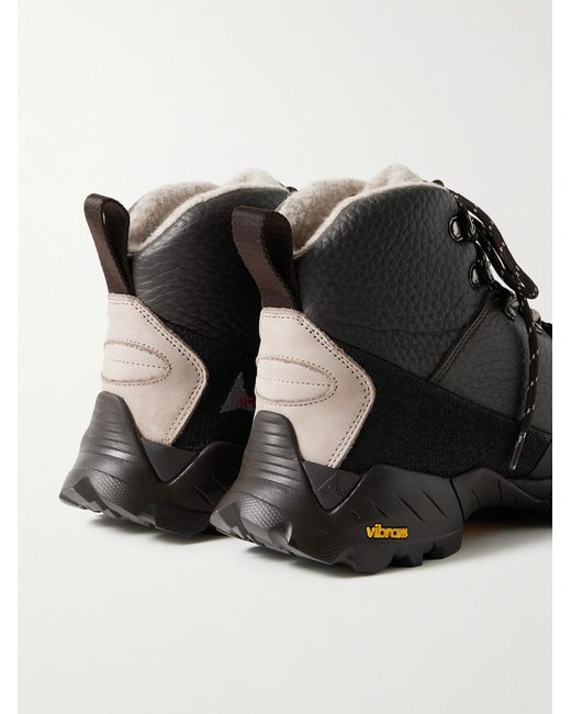 Roa Black Andreas Suede And Rubber-Trimmed Leather Hiking Boots for men