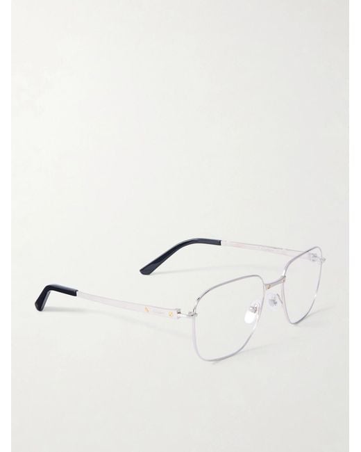 Cartier Metallic Santos De Cartier D-Frame-Tone Titanium Optical Glasses for men