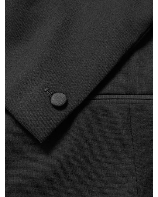 Mr P. Black Slim-fit Satin-trimmed Wool Tuxedo Jacket for men