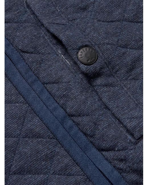 Faherty Brand Blue Epic Quilted Cotton-blend Gilet for men