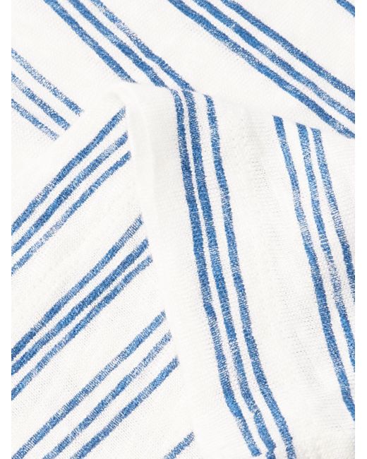 Hartford Blue Slim-fit Striped Linen T-shirt for men