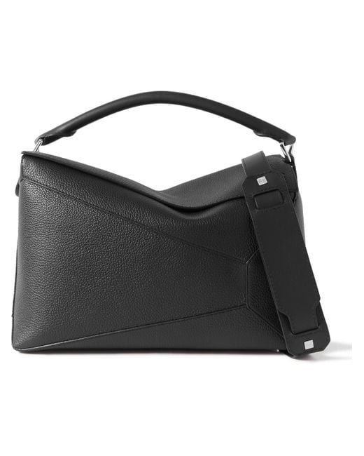 Loewe Black Puzzle Edge Large Full-grain Leather Messenger Bag for men