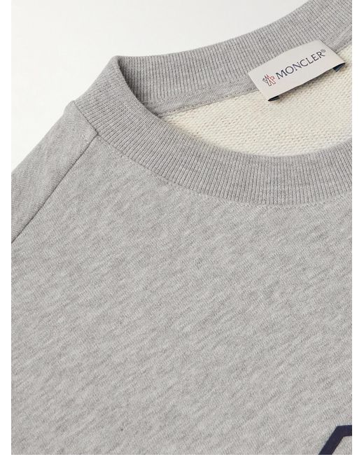 Moncler Gray Logo-Print Striped Cotton-Jersey Sweatshirt for men