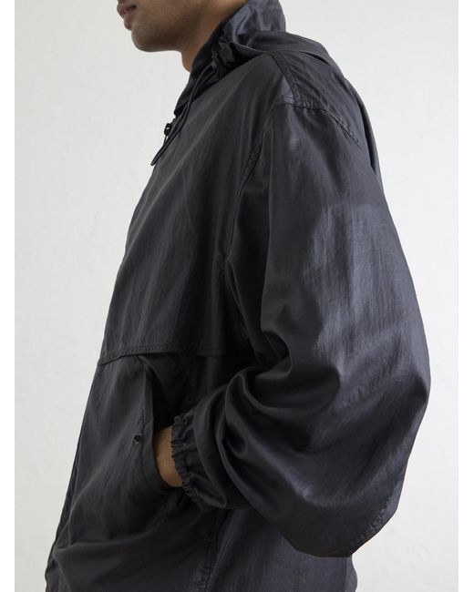 Lemaire Black Shell Hooded Jacket for men