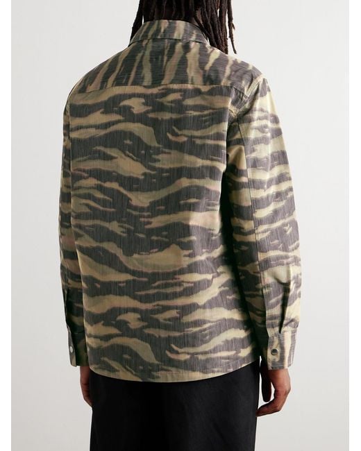 Jil Sander Gray Camouflage-Print Shell Overshirt for men