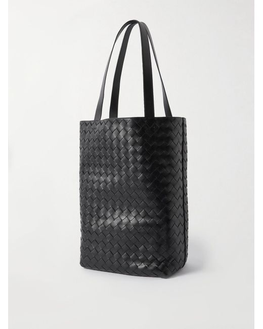 Bottega Veneta Black Small N/s Intrecciato Leather Tote Bag for men