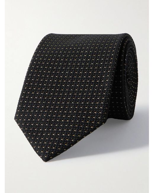 Cravatta in misto seta jacquard metallizzato di Brioni in Black da Uomo