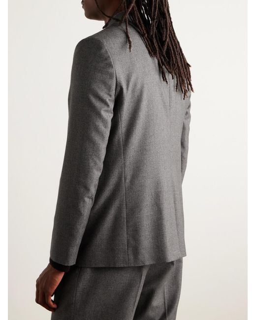 FRAME Gray Double-Breasted Virgin Wool-Flannel Suit Jacket for men