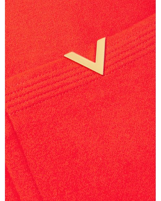 Valentino Garavani Red Embellished Wool Coat for men