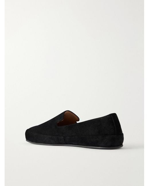 Mulo Black Evening Suede Loafers for men