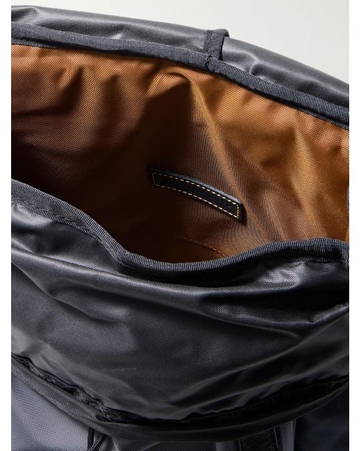 Master Piece Black Potential Leather And Webbing-Trimmed Cordura Mastertex Backpack for men