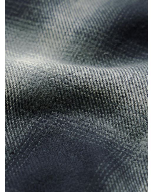 FRAME Gray Checked Brushed Cotton-Flannel Shirt for men