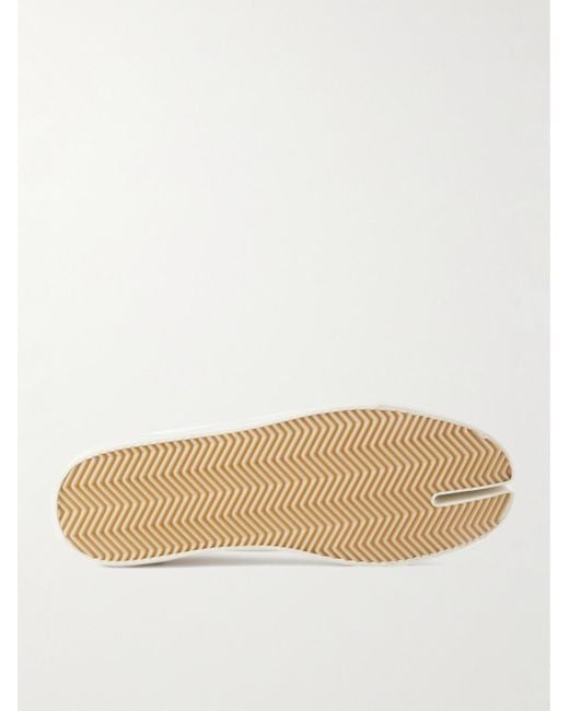 Maison Margiela Natural On The Deck Tabi Split-toe Rubber-trimmed Cotton-canvas Slip-on Sneakers for men