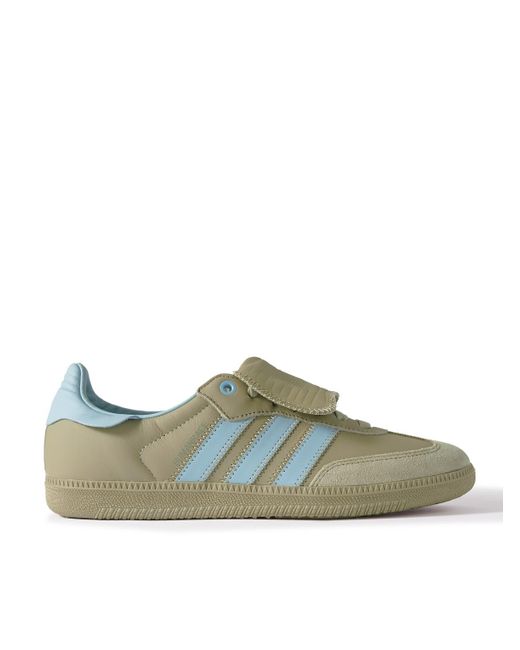 Adidas Originals Green Humanrace Samba Suede-trimmed Leather Sneakers for men
