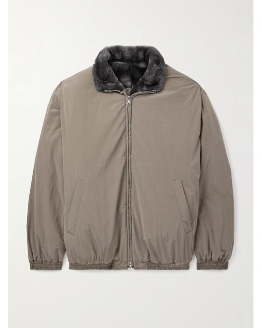 ジャケット・アウター ssstein MOUTON RACING JACKET/Off grey Ssstein Mouton Reversible Shell And Shearling Jacket in Grey for