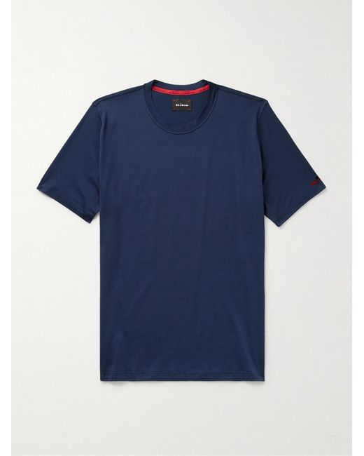 Kiton Blue Cotton-jersey T-shirt for men