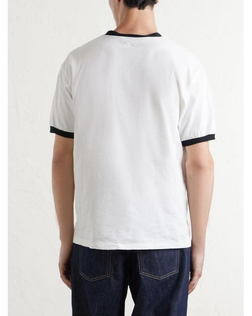 Kapital Natural Embellished Printed Cotton-Jersey T-Shirt for men