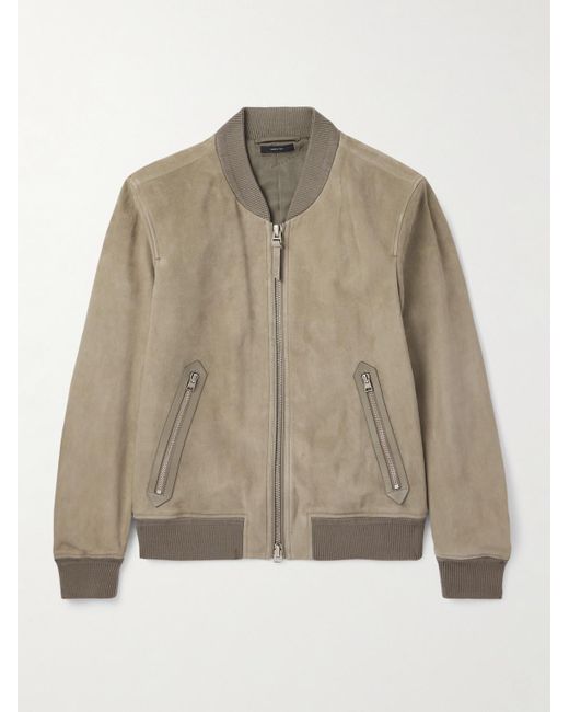 Tom Ford Natural Suede Bomber Jacket for men