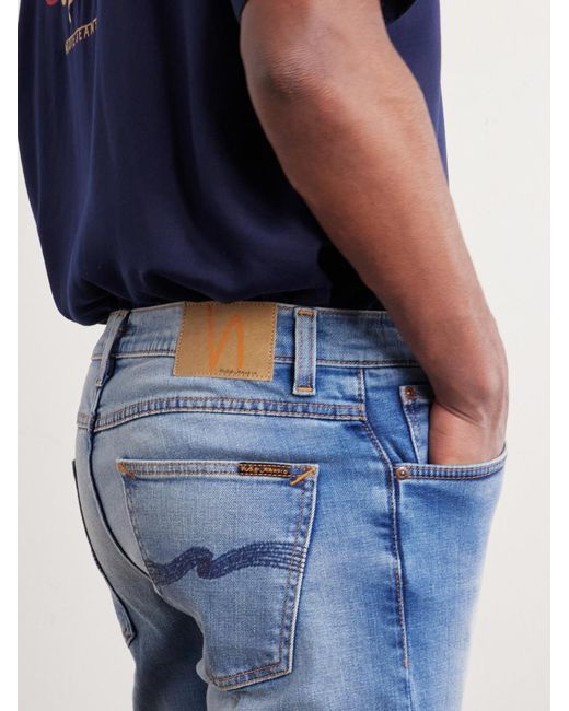 Nudie Jeans Blue Lean Dean Slim-fit Tapered Organic Stretch-denim Jeans for men