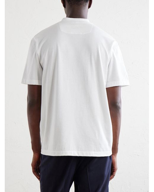 Brioni White Cotton-Jersey T-Shirt for men