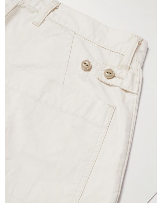Kapital White Fatigue Wide-Leg Patchwork Cotton-Twill Trousers for men