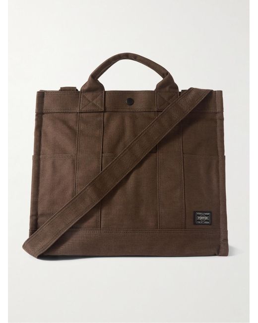 Porter-Yoshida and Co Brown Smoky 2way Cordura® Duck Canvas Tote Bag for men