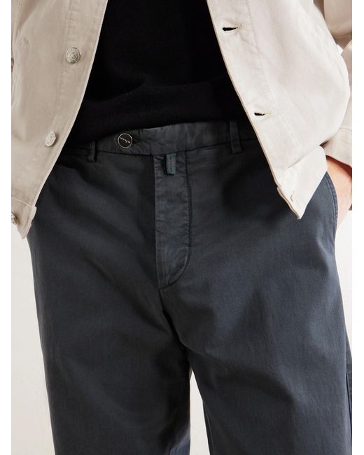 Kiton Blue Straight-Leg Lyocell-Blend Trousers for men