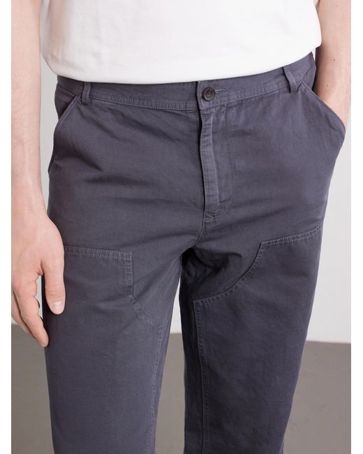 Mr P. Blue Straight-Leg Cotton And Linen-Blend Trousers for men