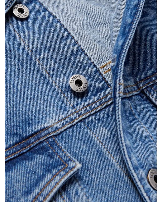Loewe Blue Anagram Embroidered Denim Jacket for men