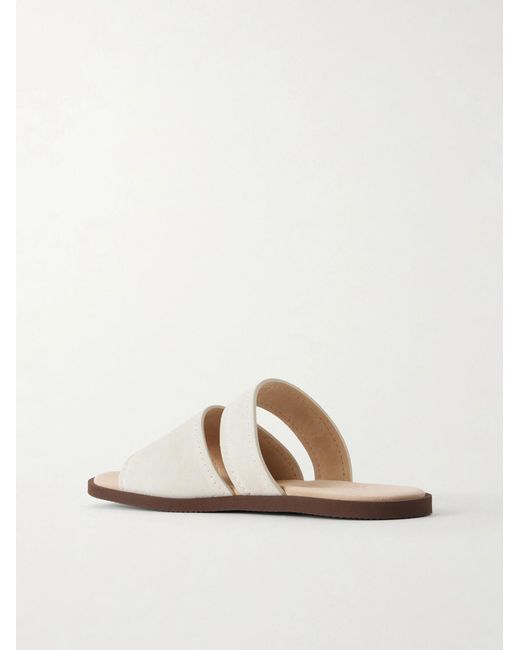 Brunello Cucinelli White Suede Sandals for men
