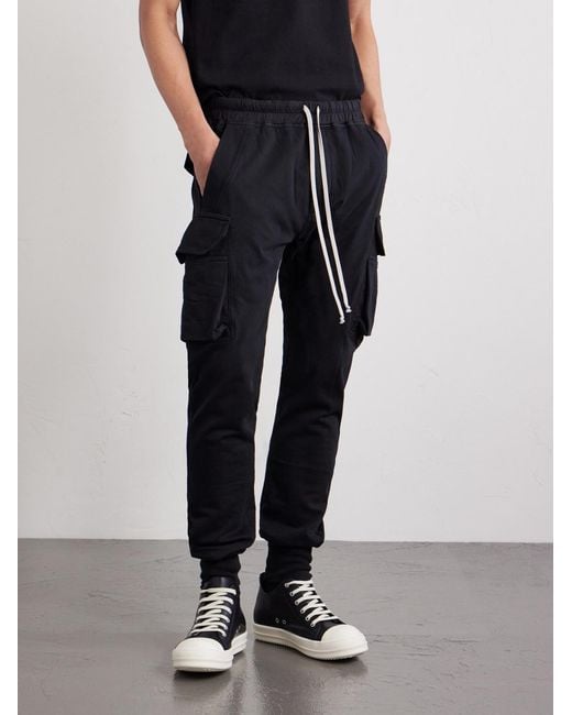 Rick Owens Blue Mastodon Tapered Cotton-blend Jersey Sweatpants for men