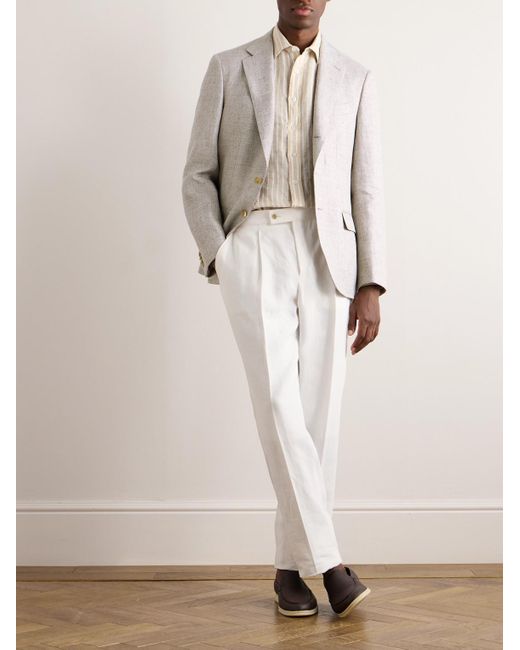 Loro Piana Natural Torino Slub Linen Suit Jacket for men
