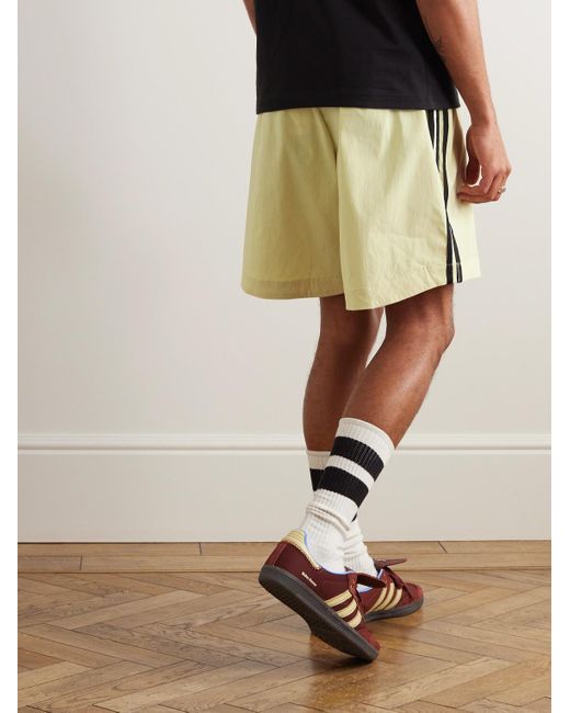 Adidas Originals Metallic Wales Bonner Wide-leg Crochet-trimmed Stretch Recycled-shell Shorts for men