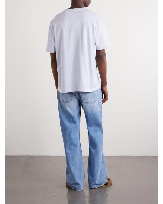 Loewe White Paula's Ibiza Logo-embroidered Cotton T-shirt for men