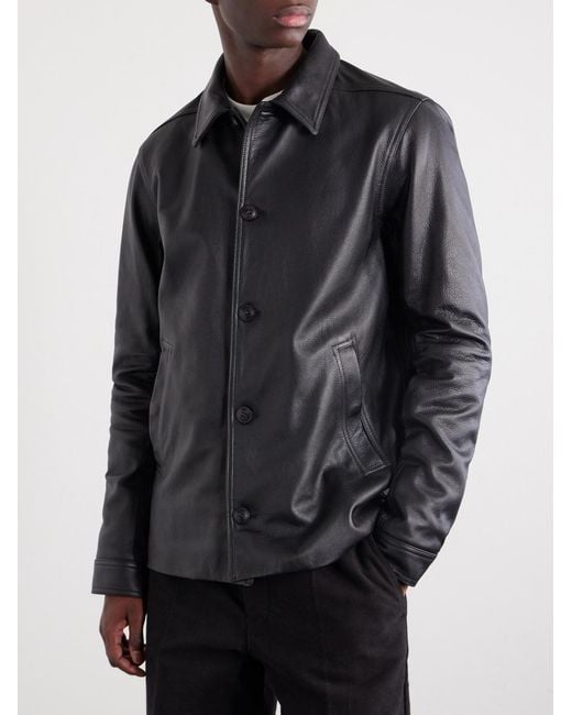 Rick Owens Black Brad Leather Jacket for men