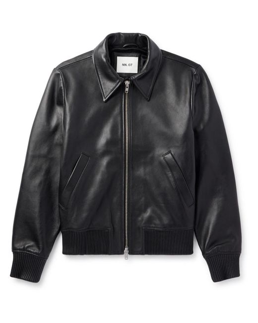 NN07 Black Florian 8178 Leather Jacket for men