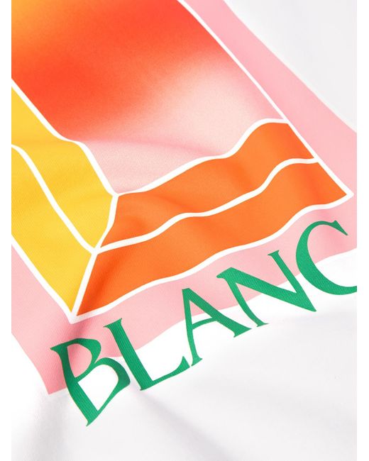 Casablancabrand White Gradient L'arche Logo-print Cotton-jersey T-shirt for men