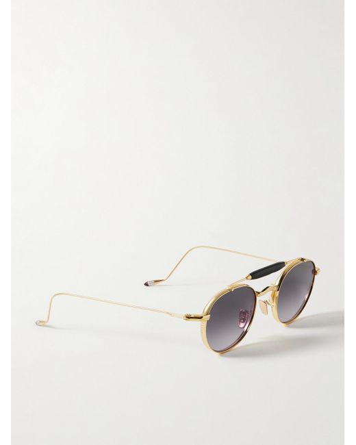Jacques Marie Mage Metallic Dasan Round-Frame-Tone Beta Titanium And Acetate Sunglasses for men