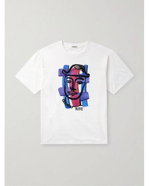 Bode White Chapeau Printed Cotton-jersey T-shirt for men