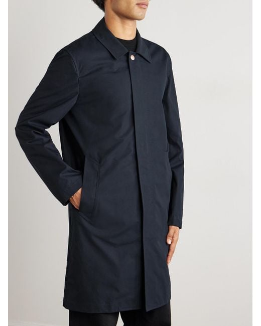 Private White V.c. Jack's Mac Cotton Coat in Blue for Men | Lyst UK