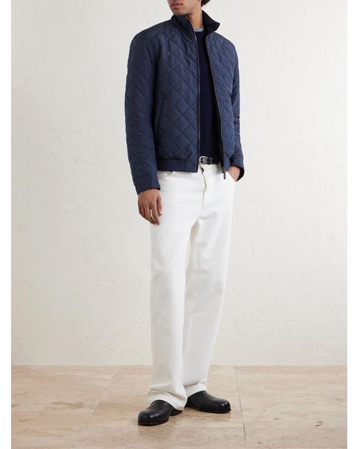 Herno Blue Quilted Shell Jacket for men